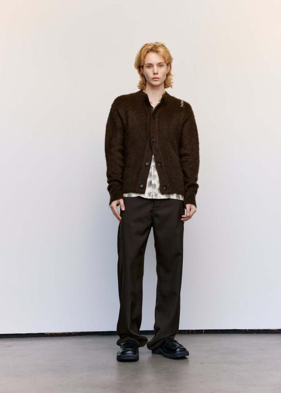  마르니 가디건 다크 브라운 모헤어 카디건 - MARNI