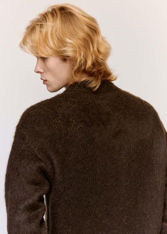  마르니 가디건 다크 브라운 모헤어 카디건 - MARNI
