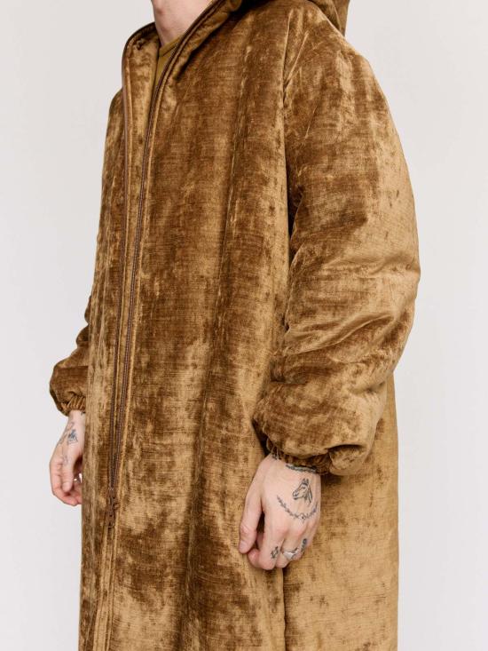  가브리엘라 콜 가먼츠 무톤 브라운 코튼 벨벳 퍼퍼 후드 롱 재킷 - GABRIELA COLL GARMENTS