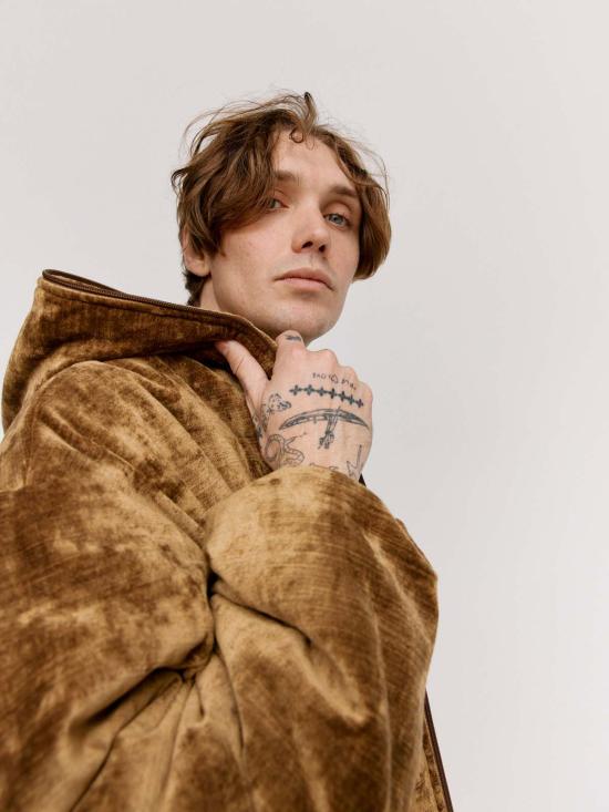  가브리엘라 콜 가먼츠 무톤 브라운 코튼 벨벳 퍼퍼 후드 롱 재킷 - GABRIELA COLL GARMENTS