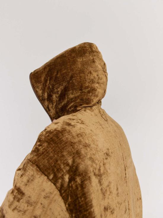  가브리엘라 콜 가먼츠 무톤 브라운 코튼 벨벳 퍼퍼 후드 롱 재킷 - GABRIELA COLL GARMENTS