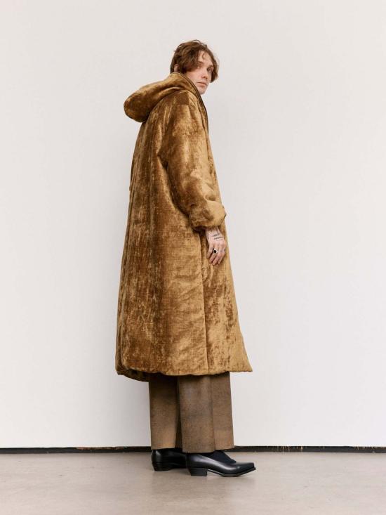  가브리엘라 콜 가먼츠 무톤 브라운 코튼 벨벳 퍼퍼 후드 롱 재킷 - GABRIELA COLL GARMENTS