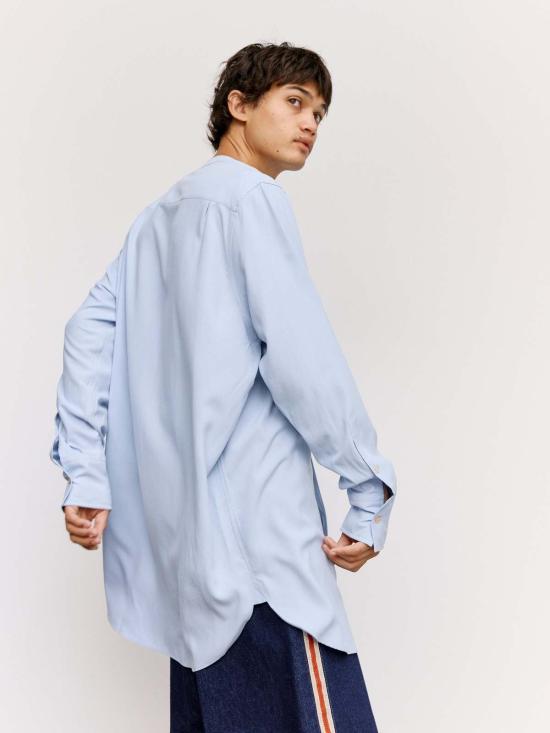  웨일즈보너 긴팔 셔츠 웨일즈 보너 웨이브  스카이 블루 - WALES BONNER