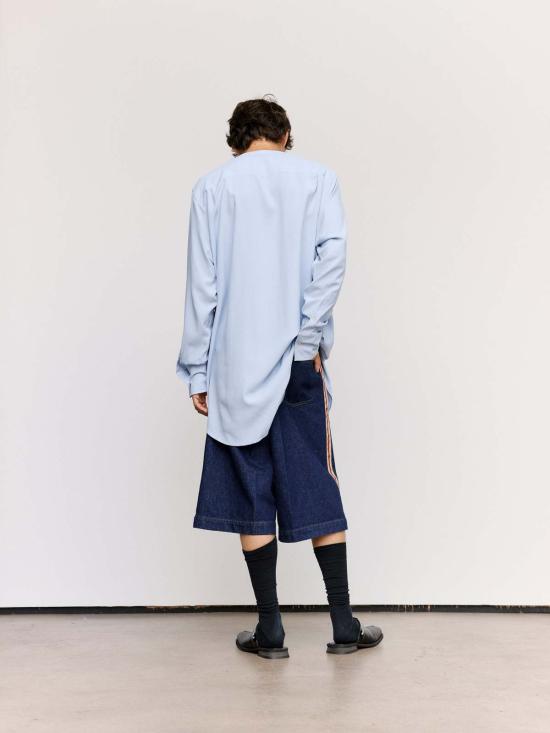  웨일즈보너 긴팔 셔츠 웨일즈 보너 웨이브  스카이 블루 - WALES BONNER