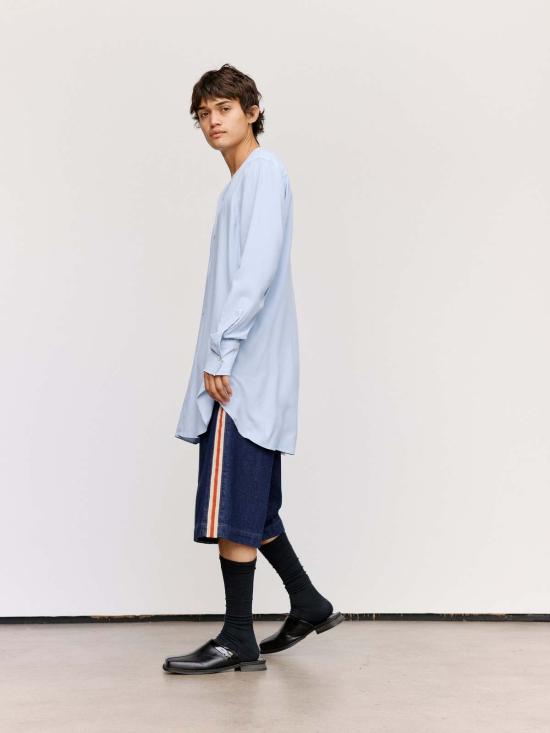  웨일즈보너 긴팔 셔츠 웨일즈 보너 웨이브  스카이 블루 - WALES BONNER