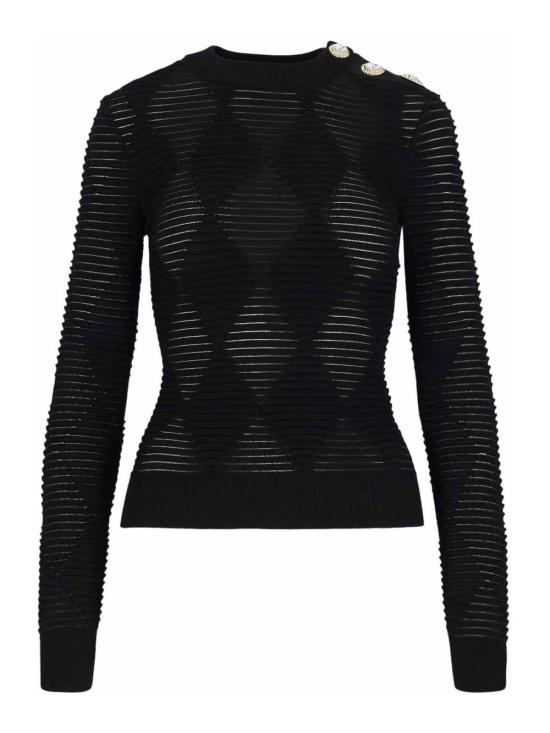 25FW 발망 긴팔 티셔츠 DF1AR850KG680PA Black