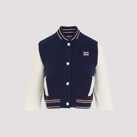 25SS 미우미우 자켓 MMJ126SOOO 15Z3 F056H NAVY NATURALE - MIU MIU