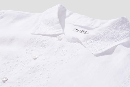 25SS 보디 긴팔 셔츠 벨부아  MRS25SH039 화이트 - BODE