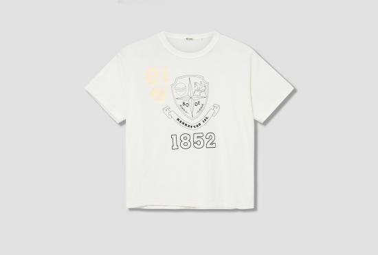 25SS 보디 반팔 티셔츠 리버시블 크레스트 티셔츠 MRS25CS059 오프 화이트 - BODE