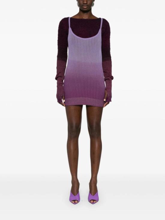 24FW 디 아티코 롱 원피스 247WCM173KMIX3 784 PURPLE BURGUNDY DEGRADE - THE ATTICO