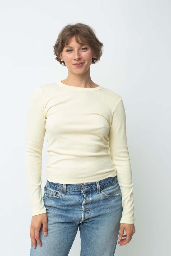  바이 시네 긴팔 티셔츠 Signe June Longsleeve Black/Butter - BY SIGNE