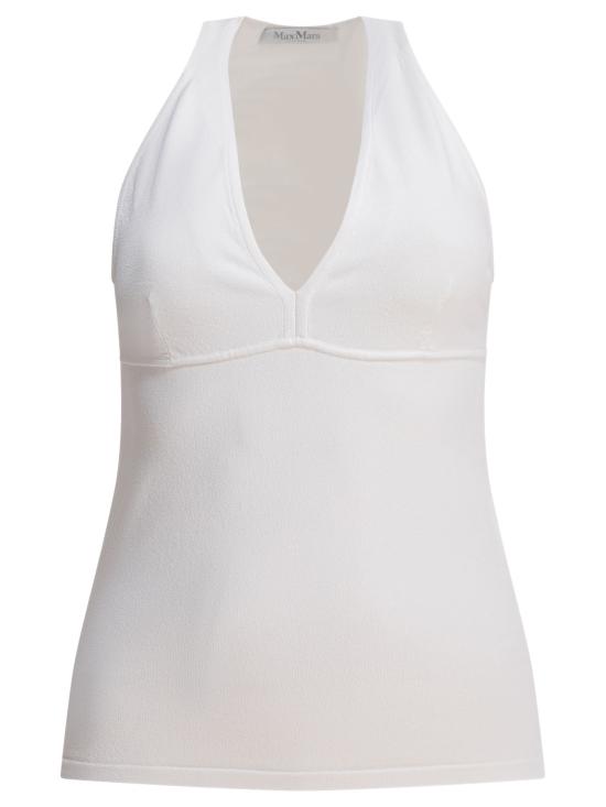 25SS 막스마라 아르미타 V넥 슬리브리스 탑 2511361313600ARMIDA1234001 White