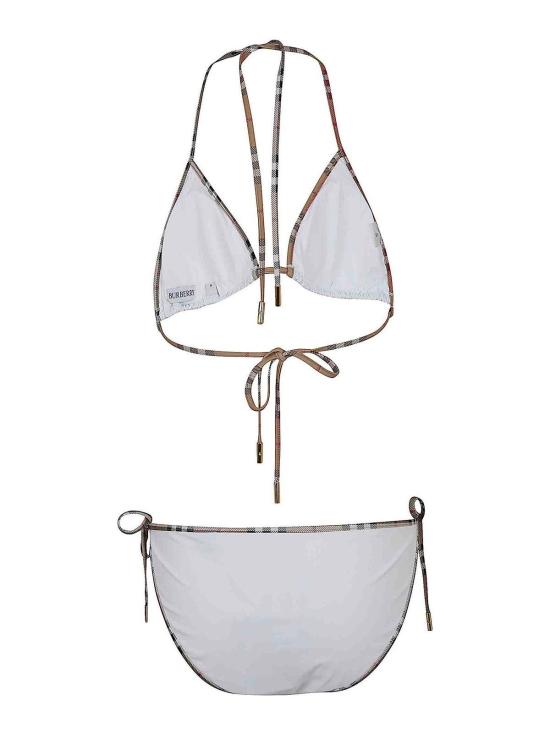 26SS 버버리 체크 트리밍 비키니 8070464 White - BURBERRY