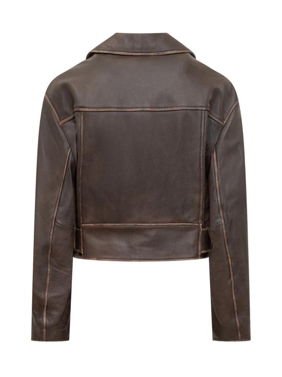 24FW 위켄드막스마라 가죽 자켓 2425446041600 001 TESTA MORO - WEEKEND MAX MARA