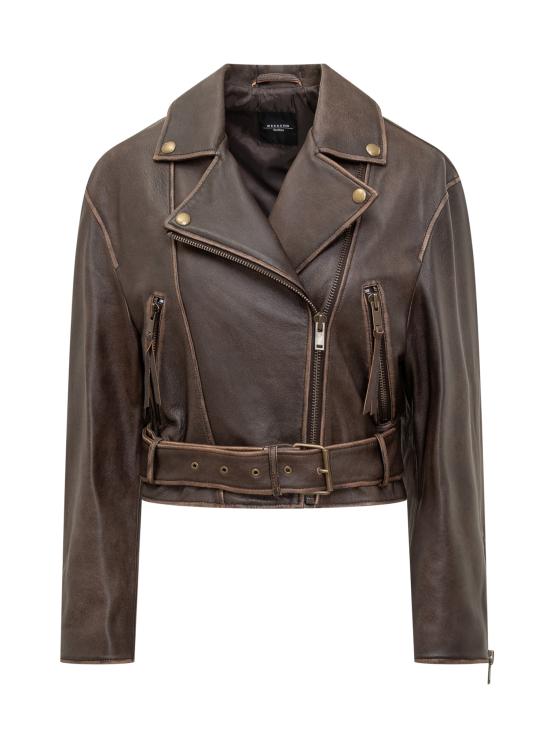 24FW 위켄드막스마라 가죽 자켓 2425446041600 001 TESTA MORO