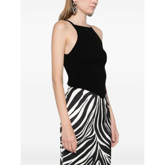 25SS 쿠레쥬 포인티 립 니트 탱크탑  VESMTO042FI00019999 BLACK DOM - COURREGES