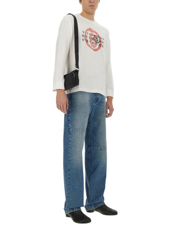 25SS MM6 메종마르지엘라 긴팔 티셔츠 SH2GC0021 WHITE PRINT - MM6 MAISON MARGIELA