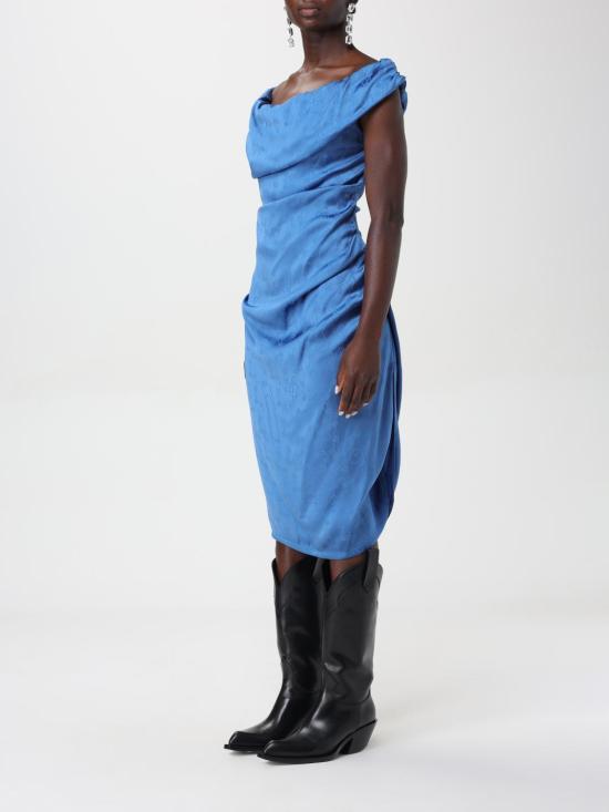 24FW 비비안웨스트우드 미디 원피스 1101031TW00WV K208 Blue - VIVIENNE WESTWOOD