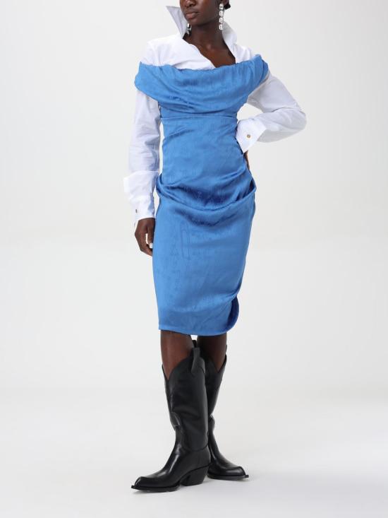 24FW 비비안웨스트우드 미디 원피스 1101031TW00WV K208 Blue - VIVIENNE WESTWOOD
