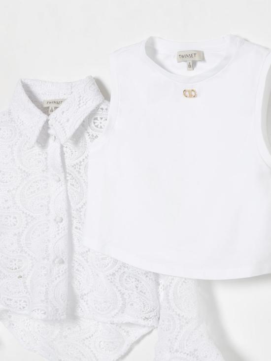 25FW [키즈] 트윈셋 셔츠 251GJ2QR0 00808 White - TWINSET