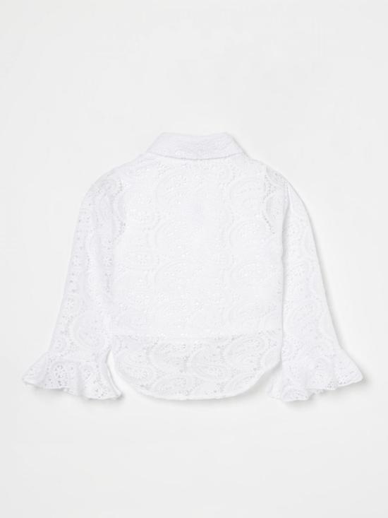 25FW [키즈] 트윈셋 셔츠 251GJ2QR0 00808 White - TWINSET