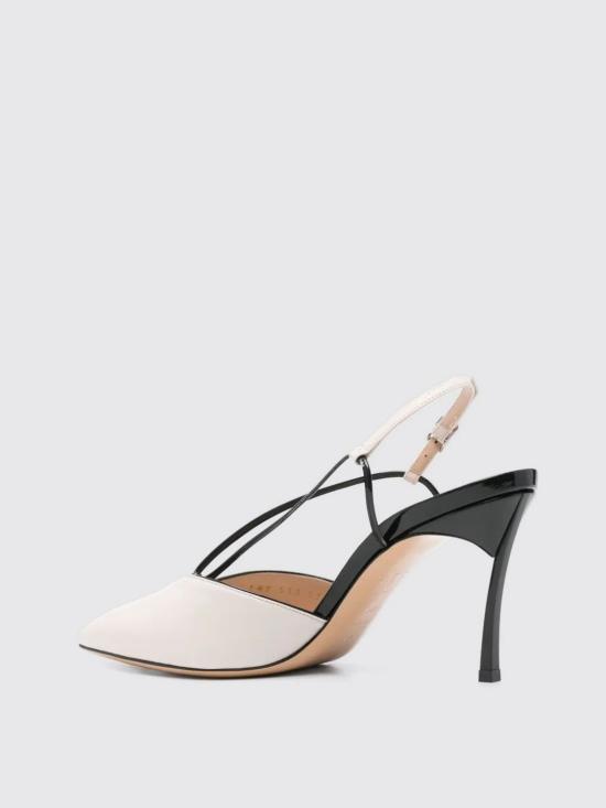 25SS 카사데이 힐/펌프스 1G625J080TT0503A023 ECRU BLACK White - CASADEI