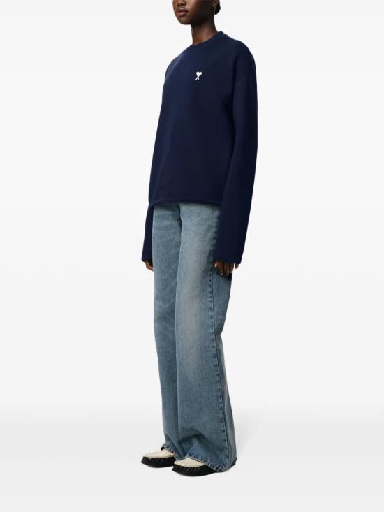  아미 긴팔 티셔츠 E25FSW060730 midnight blue - AMI