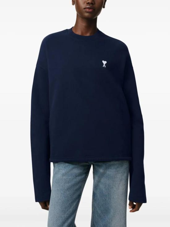  아미 긴팔 티셔츠 E25FSW060730 midnight blue - AMI