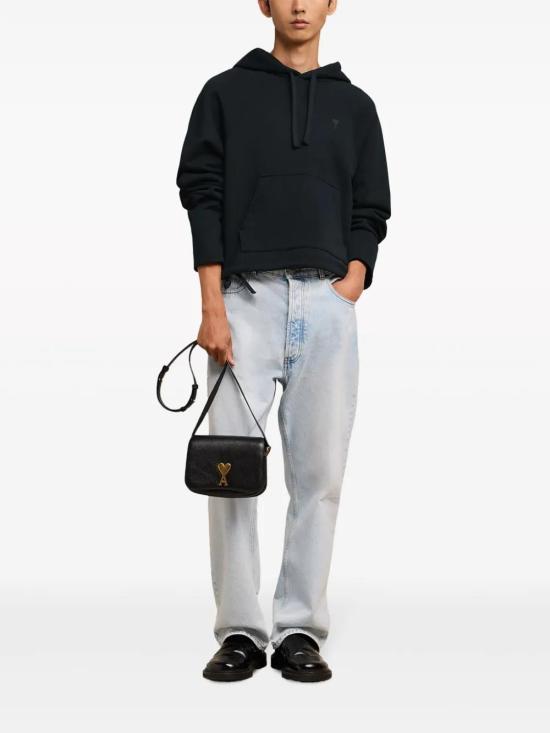  아미 후드 티셔츠 E24USW226730 black - AMI