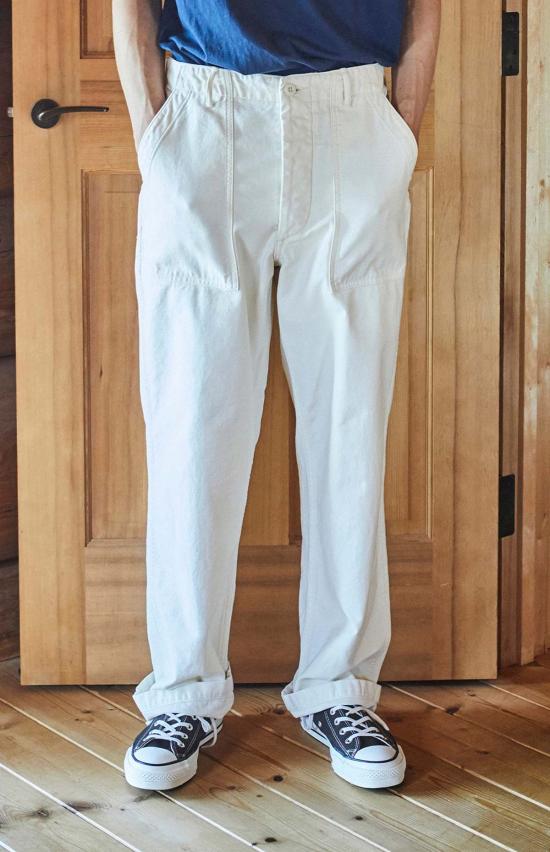  오어슬로우 스트레이트 팬츠 오슬로 레귤러 핏 어스 아미 퍼티그 팬츠 에크루 - ORSLOW