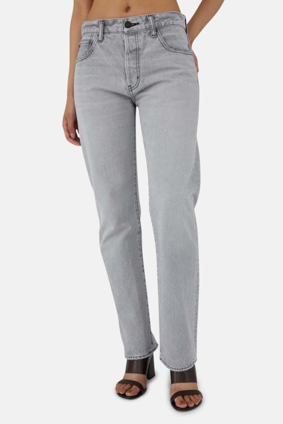  마우지 데님 팬츠 파나카 스트레이트 진 라이트 블랙