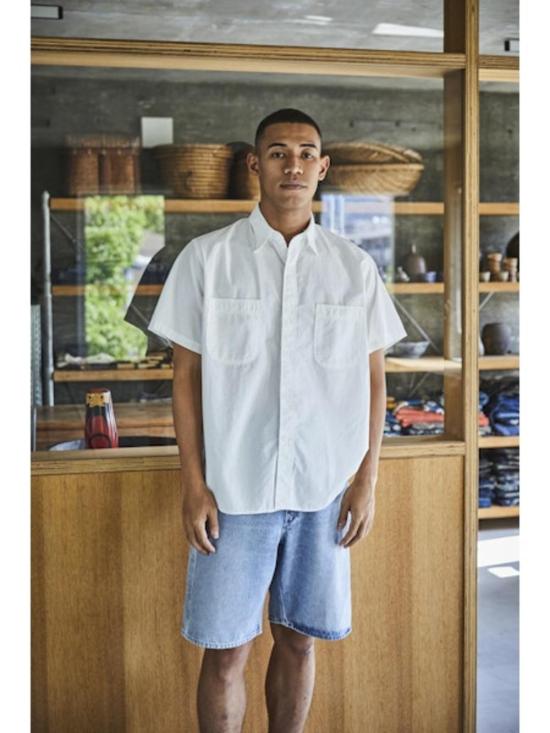  오어슬로우 반팔 셔츠 Or Slow 반팔 샴브레이 워크  화이트 - ORSLOW
