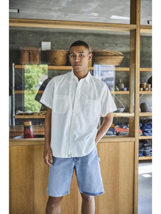  오어슬로우 반팔 셔츠 Or Slow 반팔 샴브레이 워크  화이트 - ORSLOW