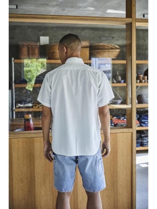  오어슬로우 반팔 셔츠 Or Slow 반팔 샴브레이 워크  화이트 - ORSLOW