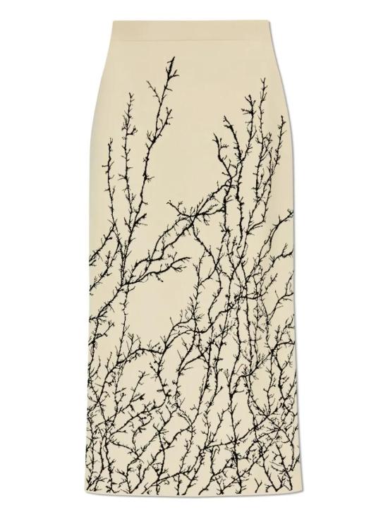  알렉산더 맥퀸 미디 스커트 798373Q1BAU white