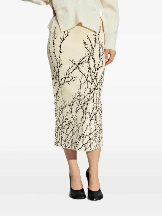  알렉산더 맥퀸 미디 스커트 798373Q1BAU white - ALEXANDER MCQUEEN