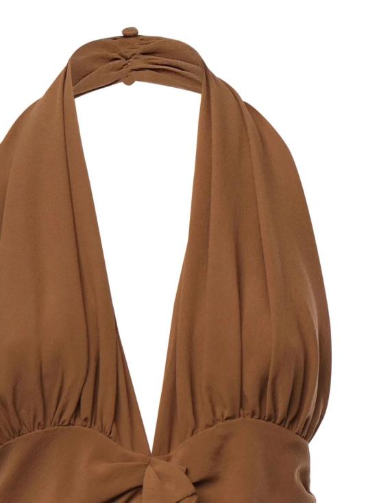  생로랑 숏 원피스 811012Y7121 chestnut - SAINT LAURENT