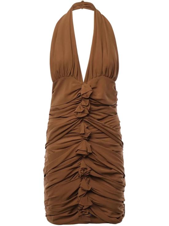  생로랑 숏 원피스 811012Y7121 chestnut