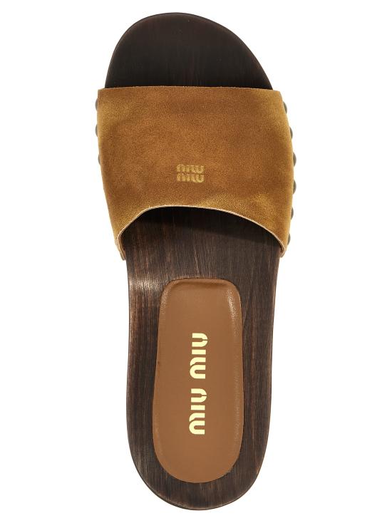 25SS 미우미우 샌들 5Z425EFA030Z5OF0401 Brown - MIU MIU