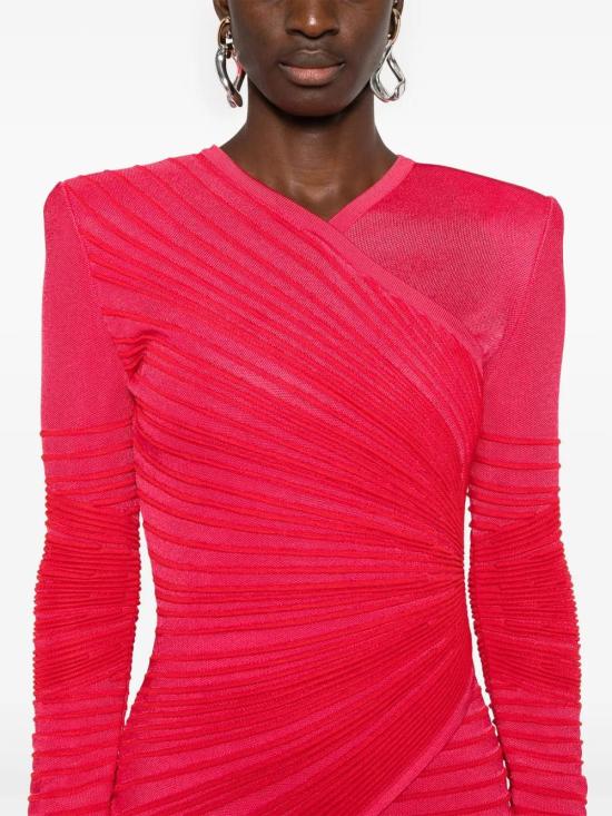  발망 숏 원피스 EF0R8815KI38 fuchsia - BALMAIN