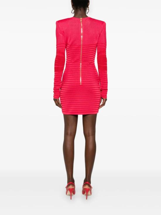  발망 숏 원피스 EF0R8815KI38 fuchsia - BALMAIN