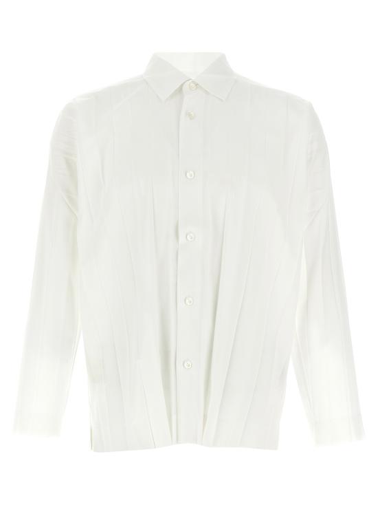  옴므 플리세 이세이 미야케 긴팔 셔츠 HP56FJ30601 WHITE DOM