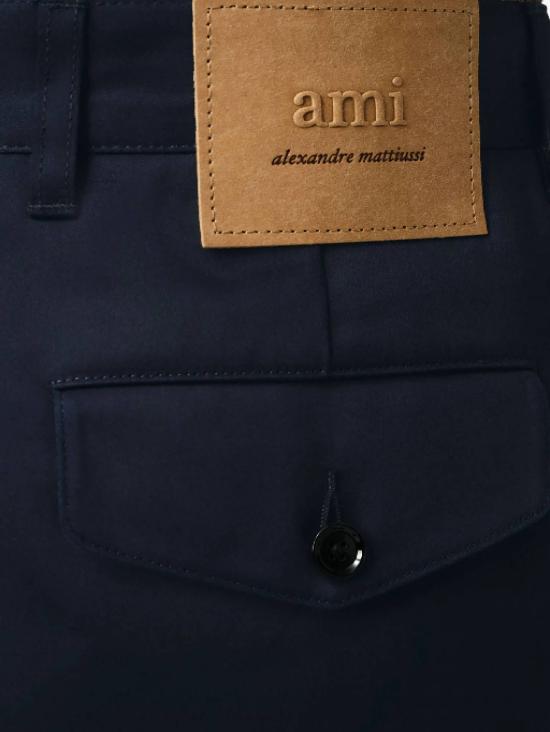  아미 스트레이트 팬츠 HTR121 CO0103 4011 NAVY BLUE DOM - AMI