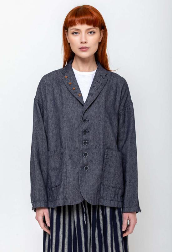  이치 앤티퀴트 데님 원피스 Ichi Antiquites 데님 재킷 네이비 - ICHI ANTIQUITES