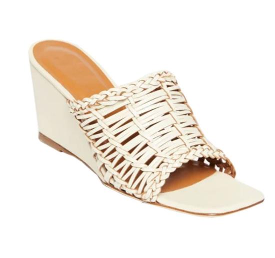  스타우드 뮬/슬리퍼 Staud Women Blair Woven 웨지 슬라이드 가죽  크림