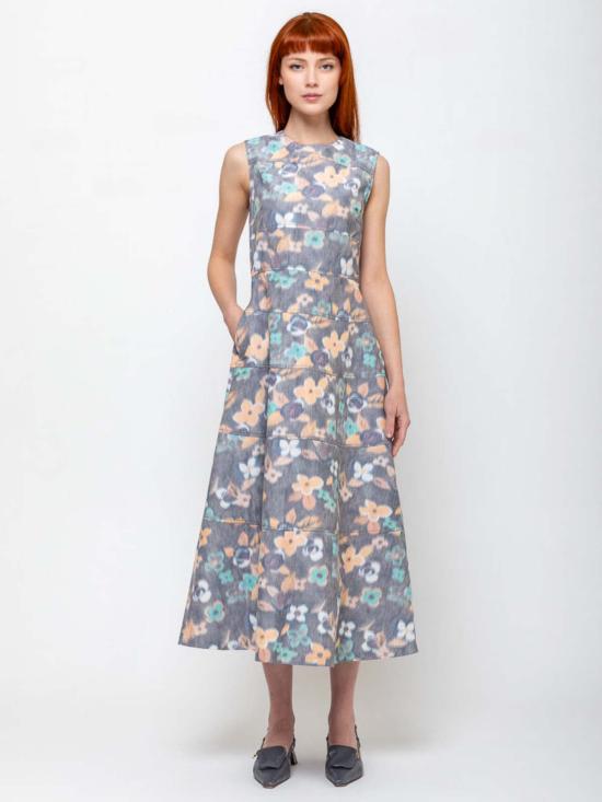  오디 롱 원피스 플로럴 프린트 드레스 - ODEEH