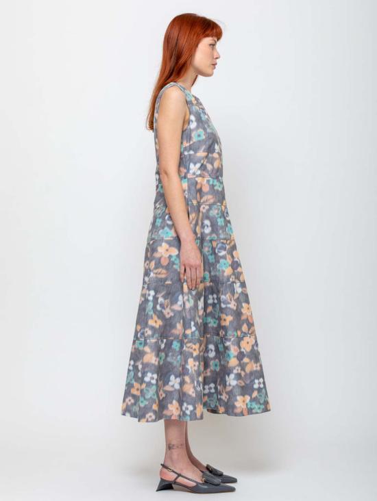  오디 롱 원피스 플로럴 프린트 드레스 - ODEEH