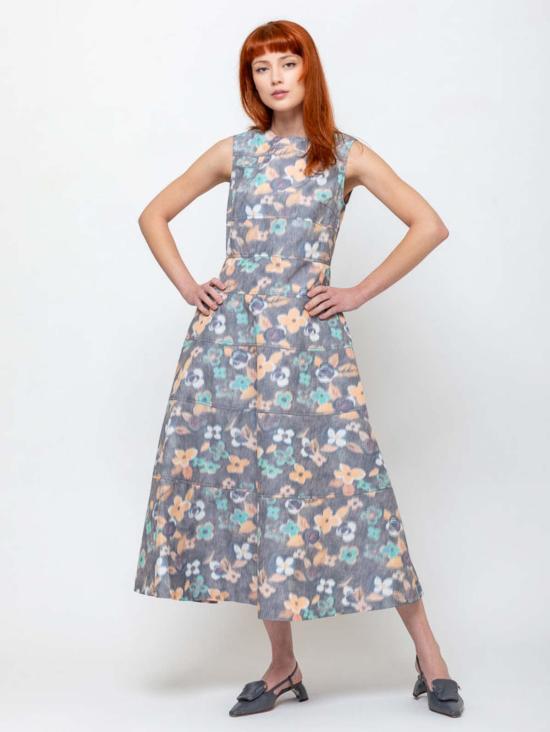  오디 롱 원피스 플로럴 프린트 드레스 - ODEEH