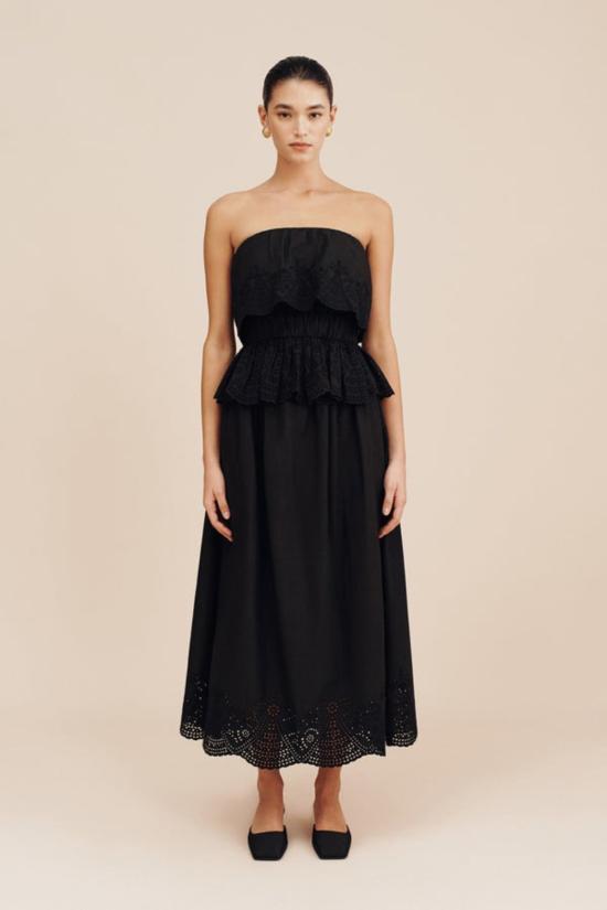  포제 블라우스 포세 베릴 스트랩리스 탑 블랙