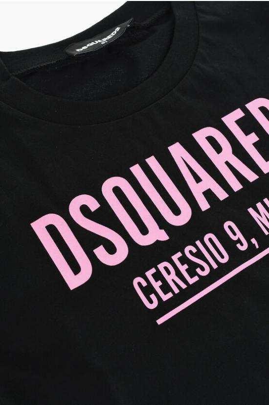  [키즈] 디스퀘어드2 티셔츠 로고가 인쇄된 단색 크루넥 - DSQUARED2